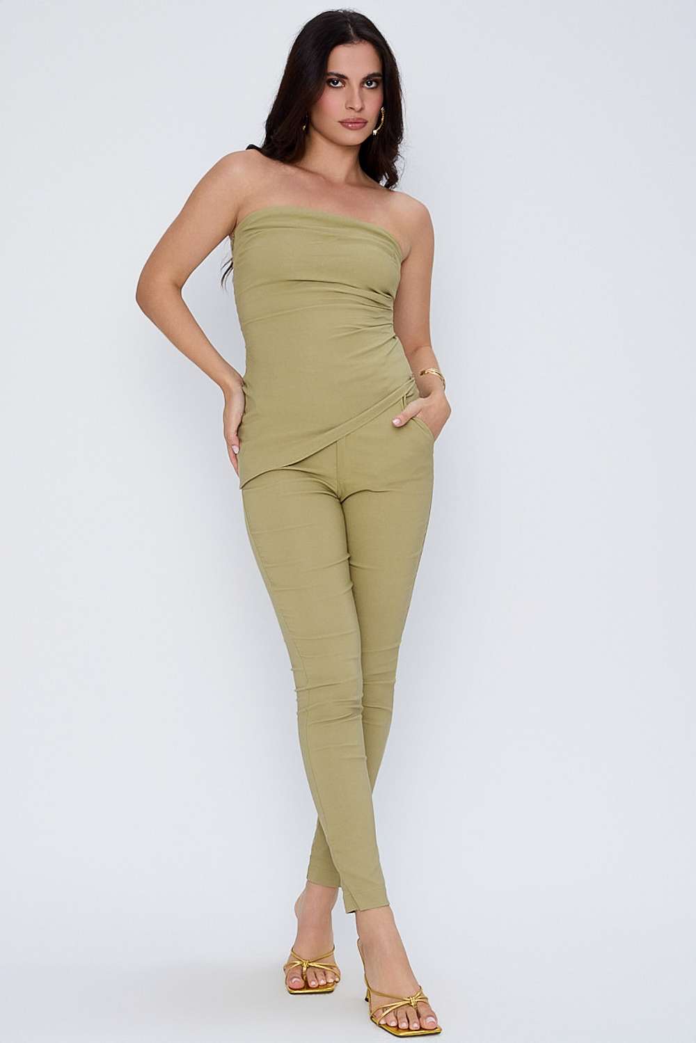 BLUSA ASSIMETRICA VERDE CANA