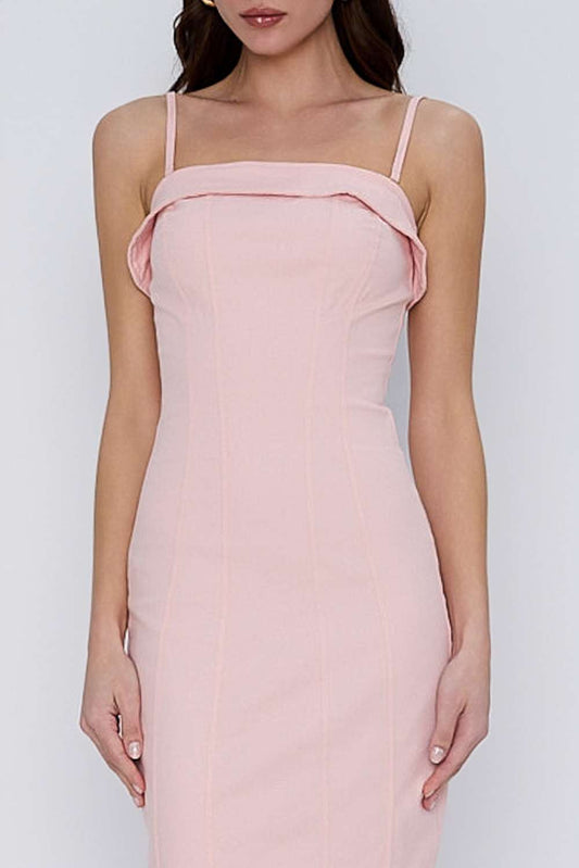 VESTIDO JUSTO CITY ROSA FROST