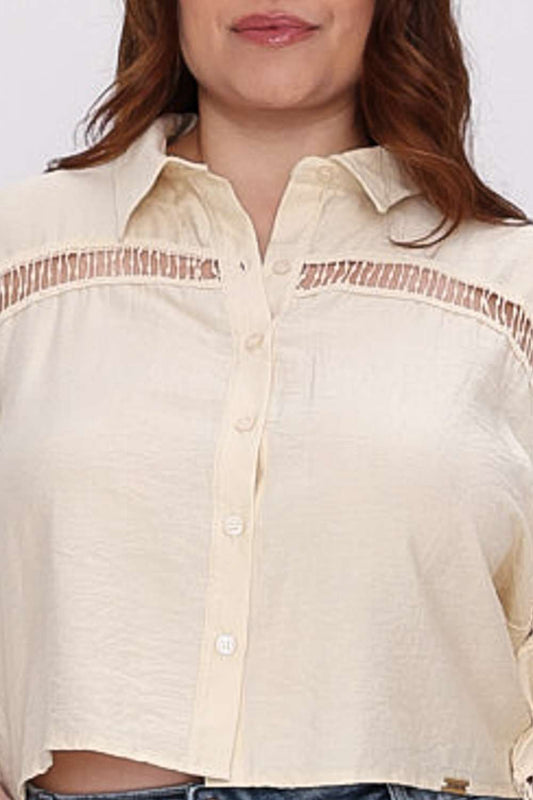 CAMISA RENDA CHIC MAIS GATA CREME