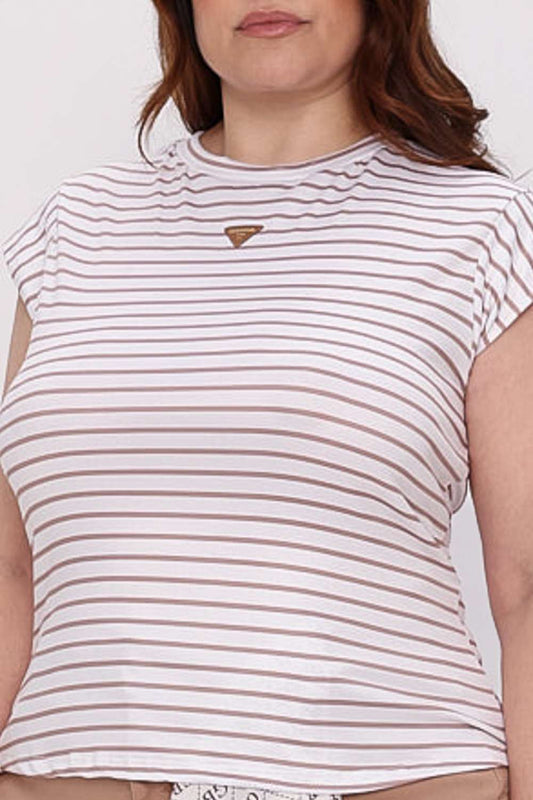 T SHIRT LISTRA MAIS GATA MOCHA MOUSSE