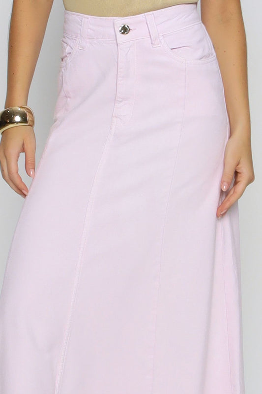 SAIA MIDI DE SARJA ROSA