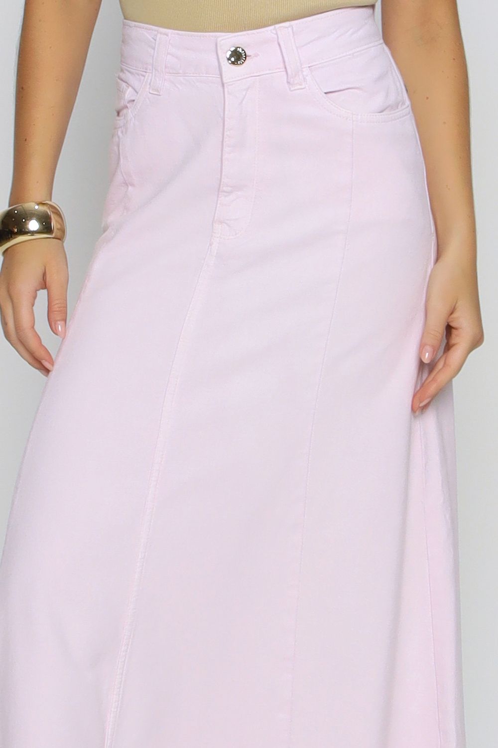 SAIA MIDI DE SARJA ROSA