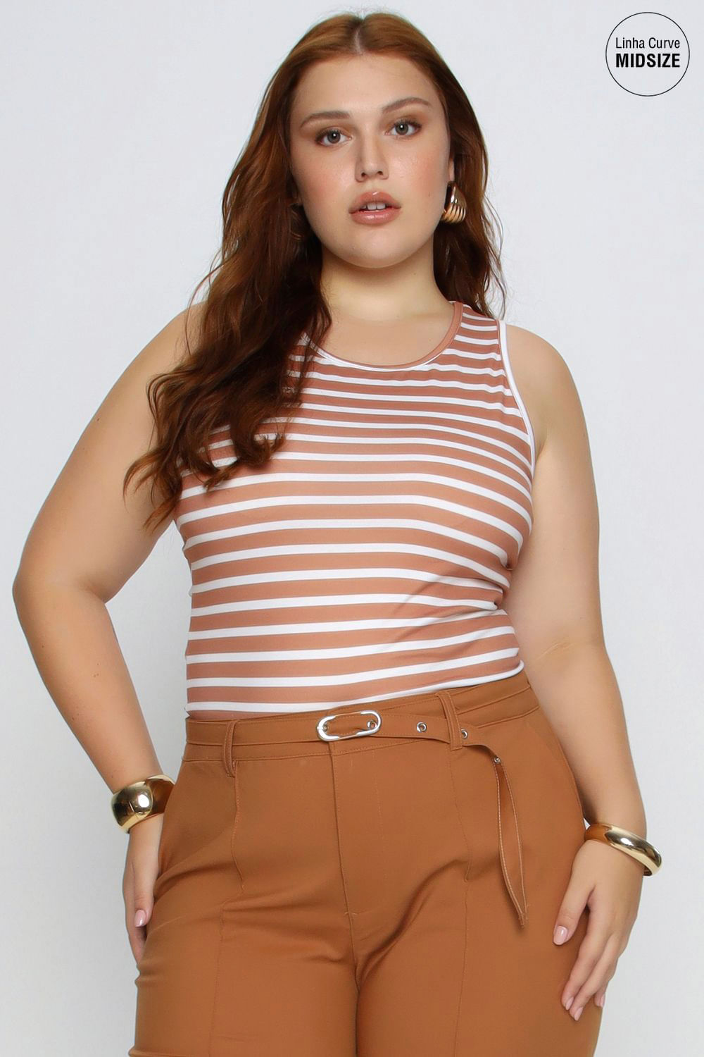 REGATA LISTRADA MAIS GATA OCRE