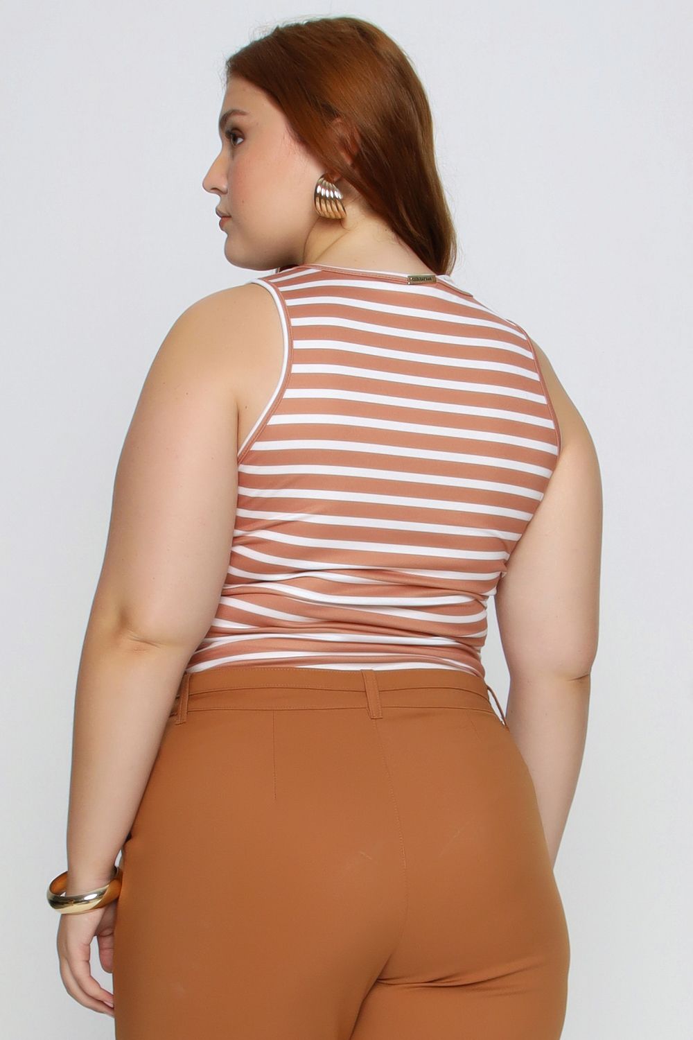 REGATA LISTRADA MAIS GATA OCRE