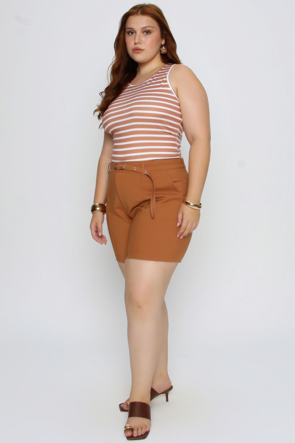 REGATA LISTRADA MAIS GATA OCRE