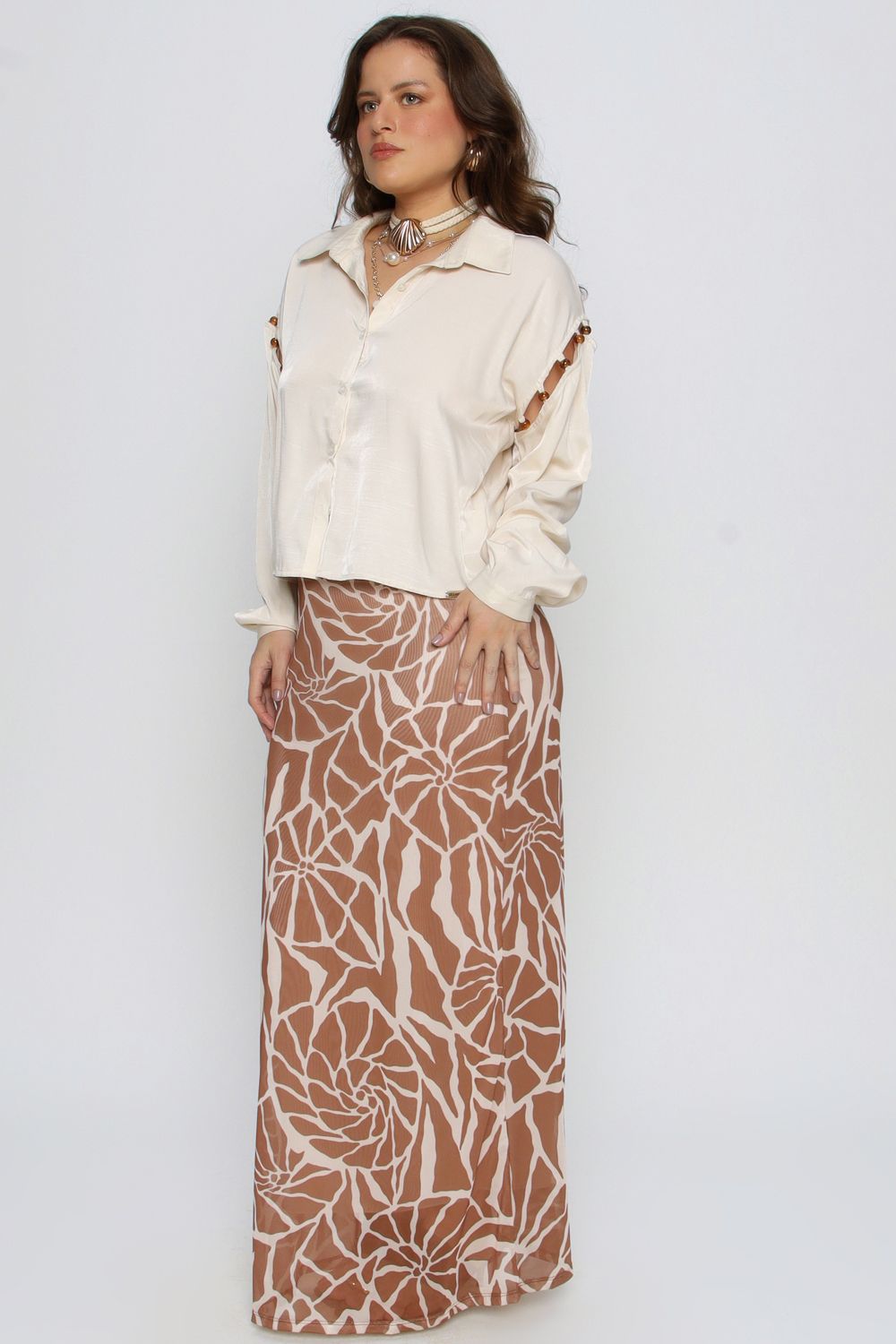 Saia Tule Mais Gata OCRE