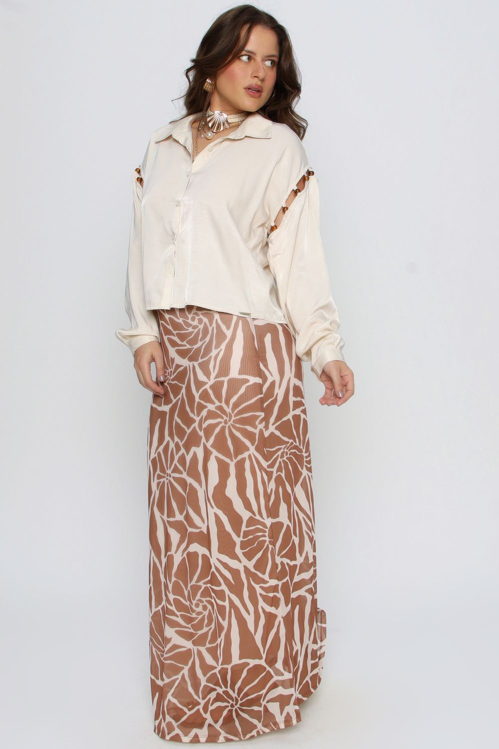 Saia Tule Mais Gata OCRE