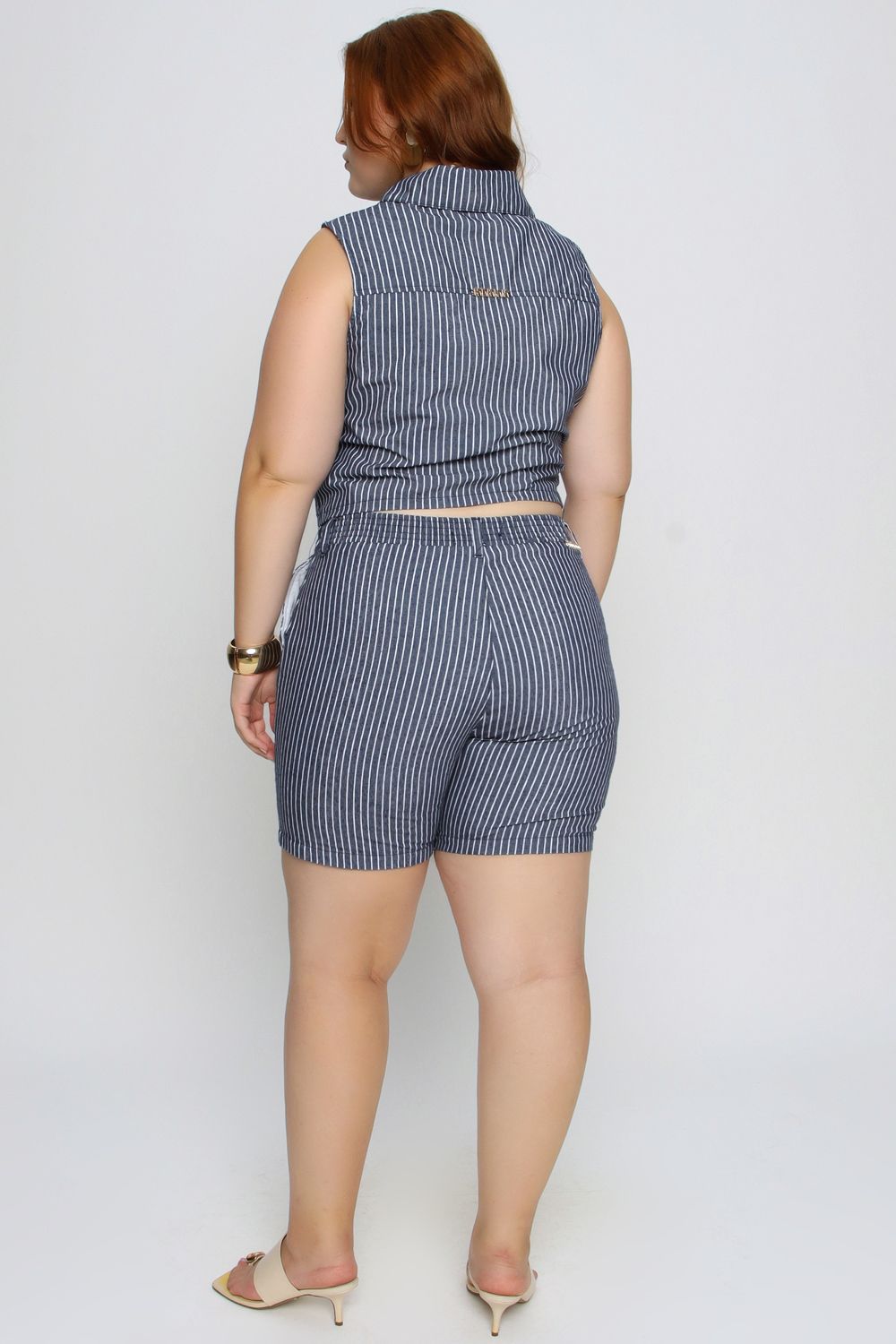 Shorts Listrado Mais Gata MARINHO