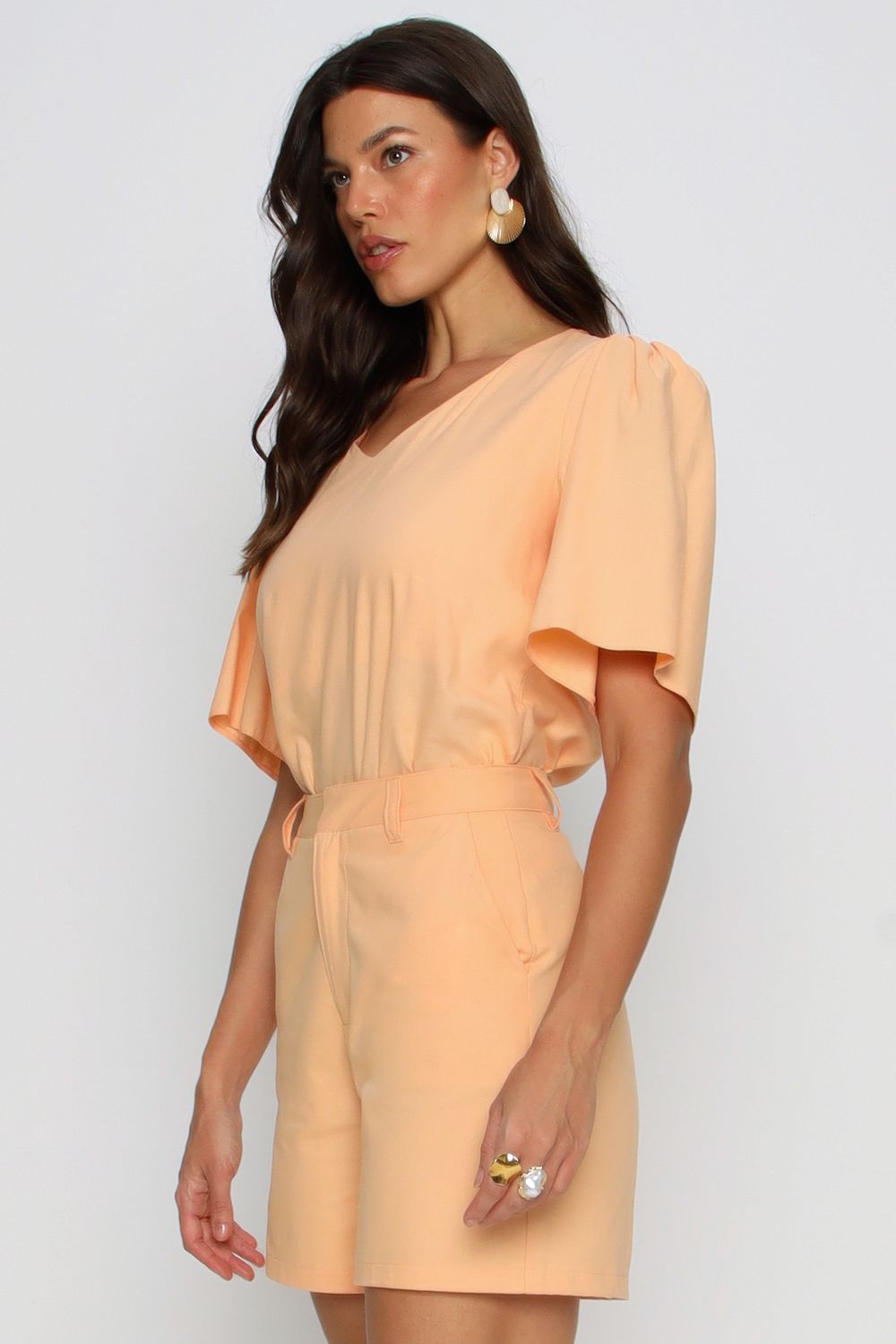 BLUSA AMPLA LINHO PEACH FUZZ