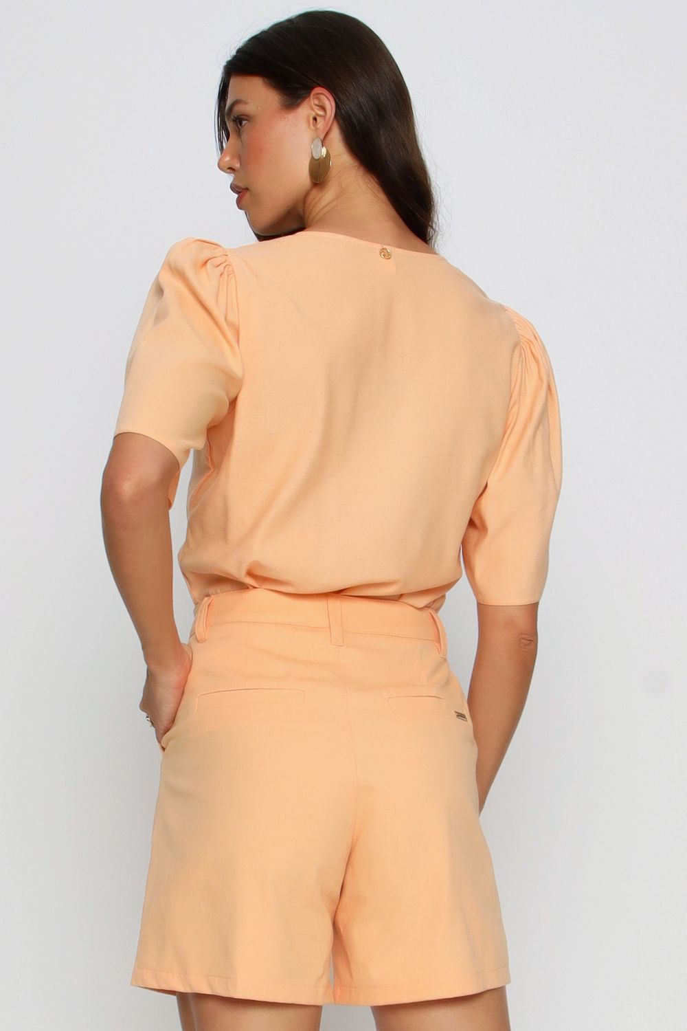 BLUSA AMPLA LINHO PEACH FUZZ