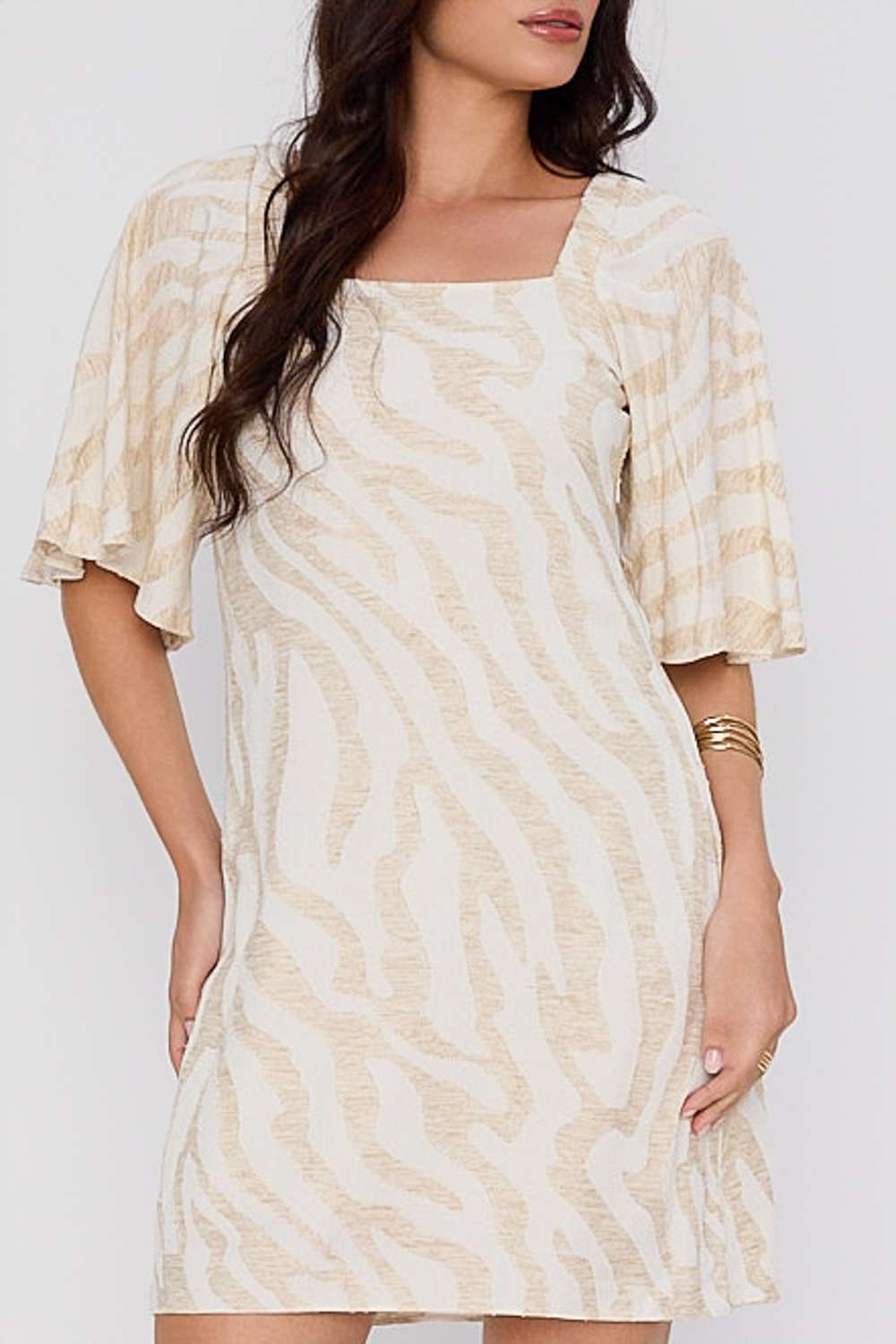 VESTIDO SOLTO ANIMAL LINHO NATURAL