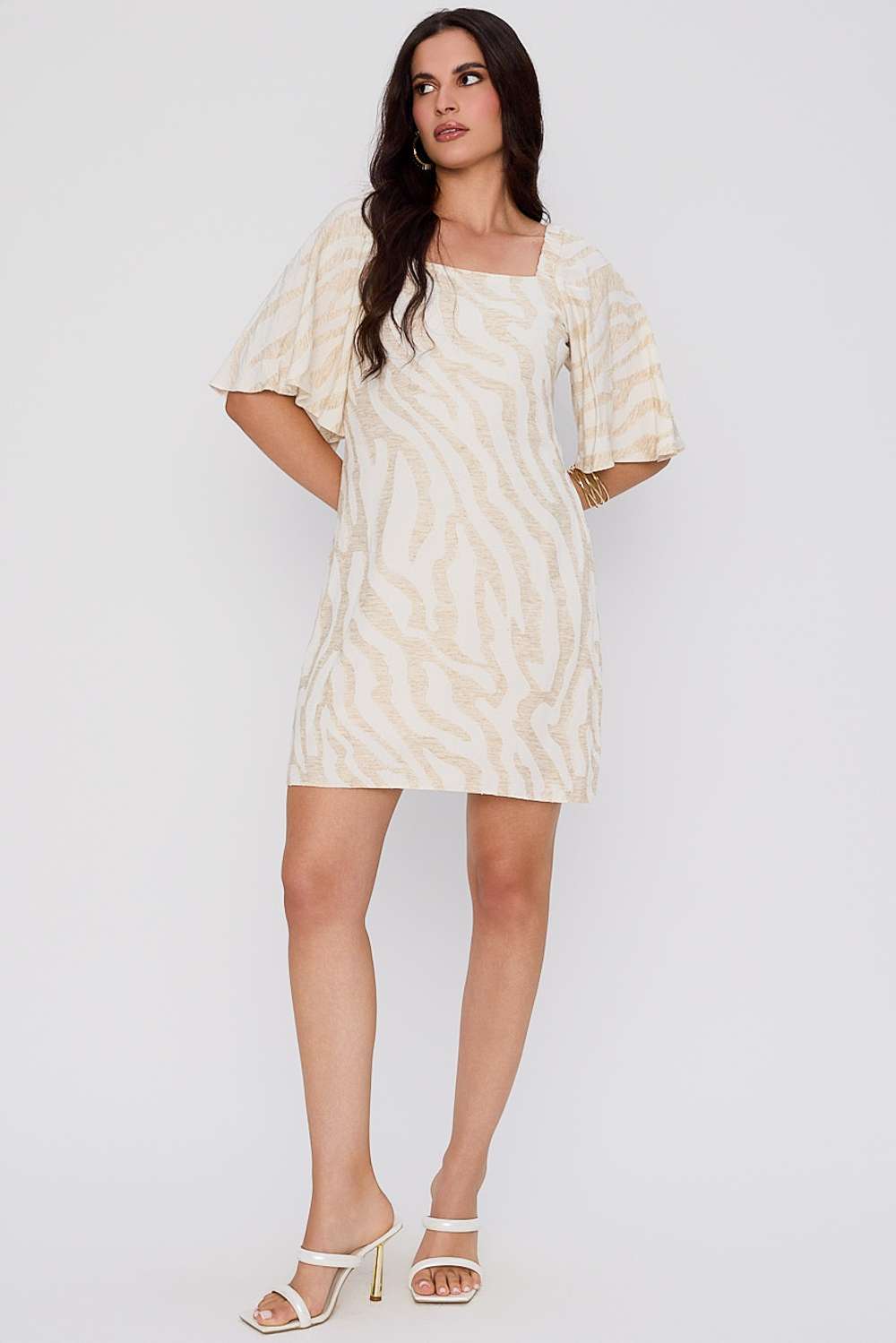 VESTIDO SOLTO ANIMAL LINHO NATURAL