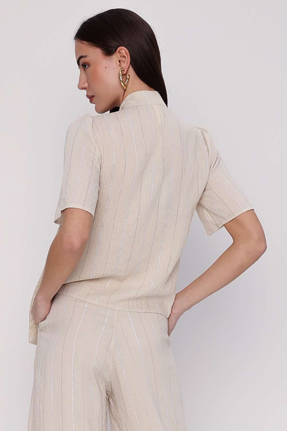 BLUSA AMPLA STRIPE CREME