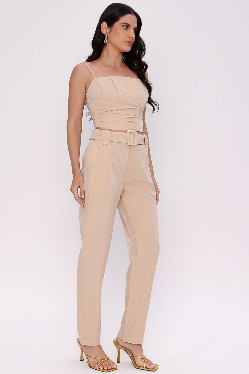 CALCA RETA COM CINTO MOONLIGHT