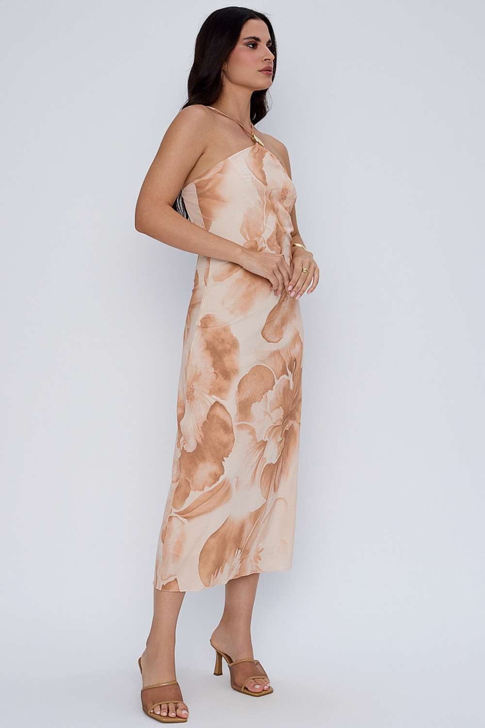 VESTIDO JUSTO MIDI FLORAL GLAM NOZ