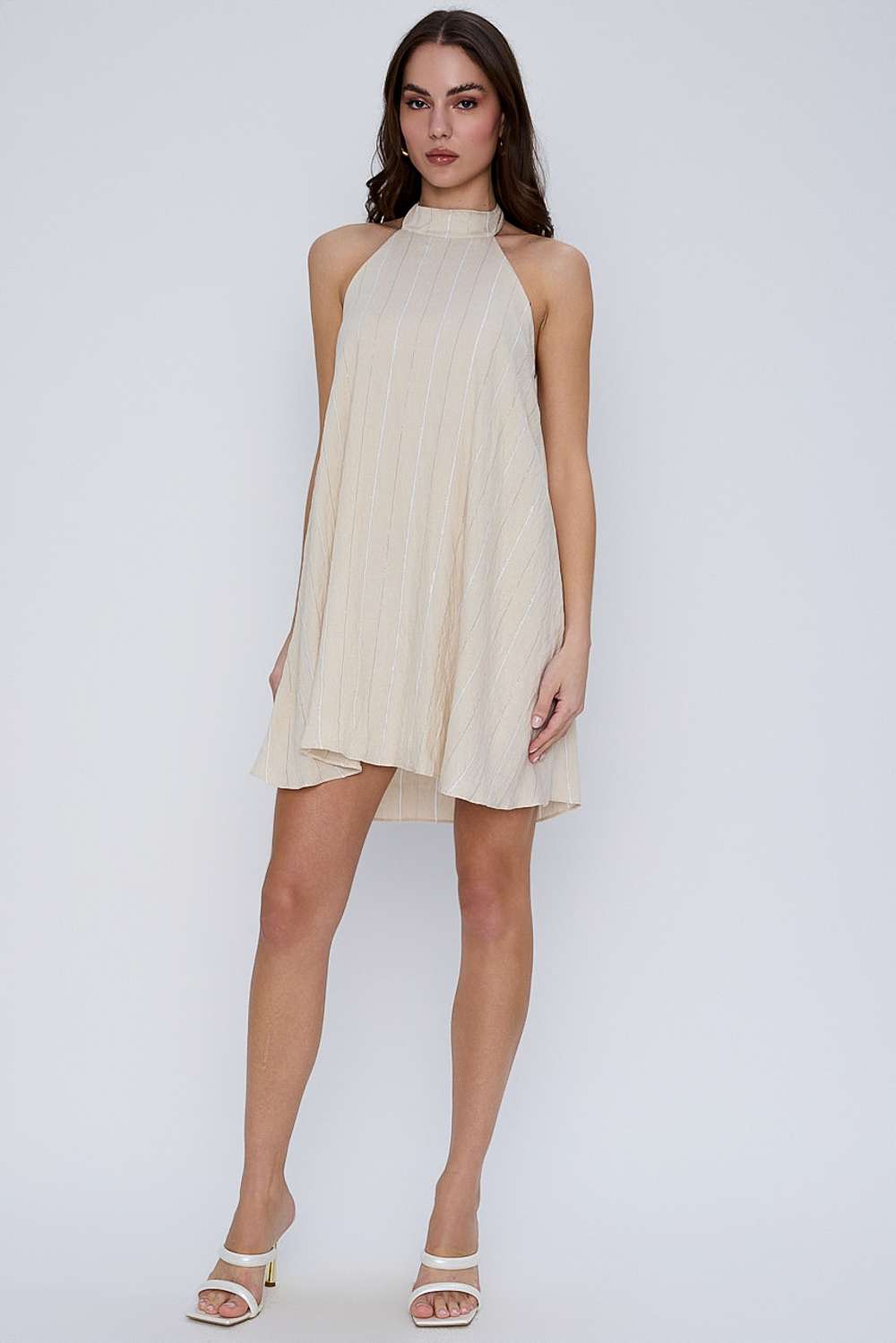 VESTIDO SOLTO STRIPE CREME
