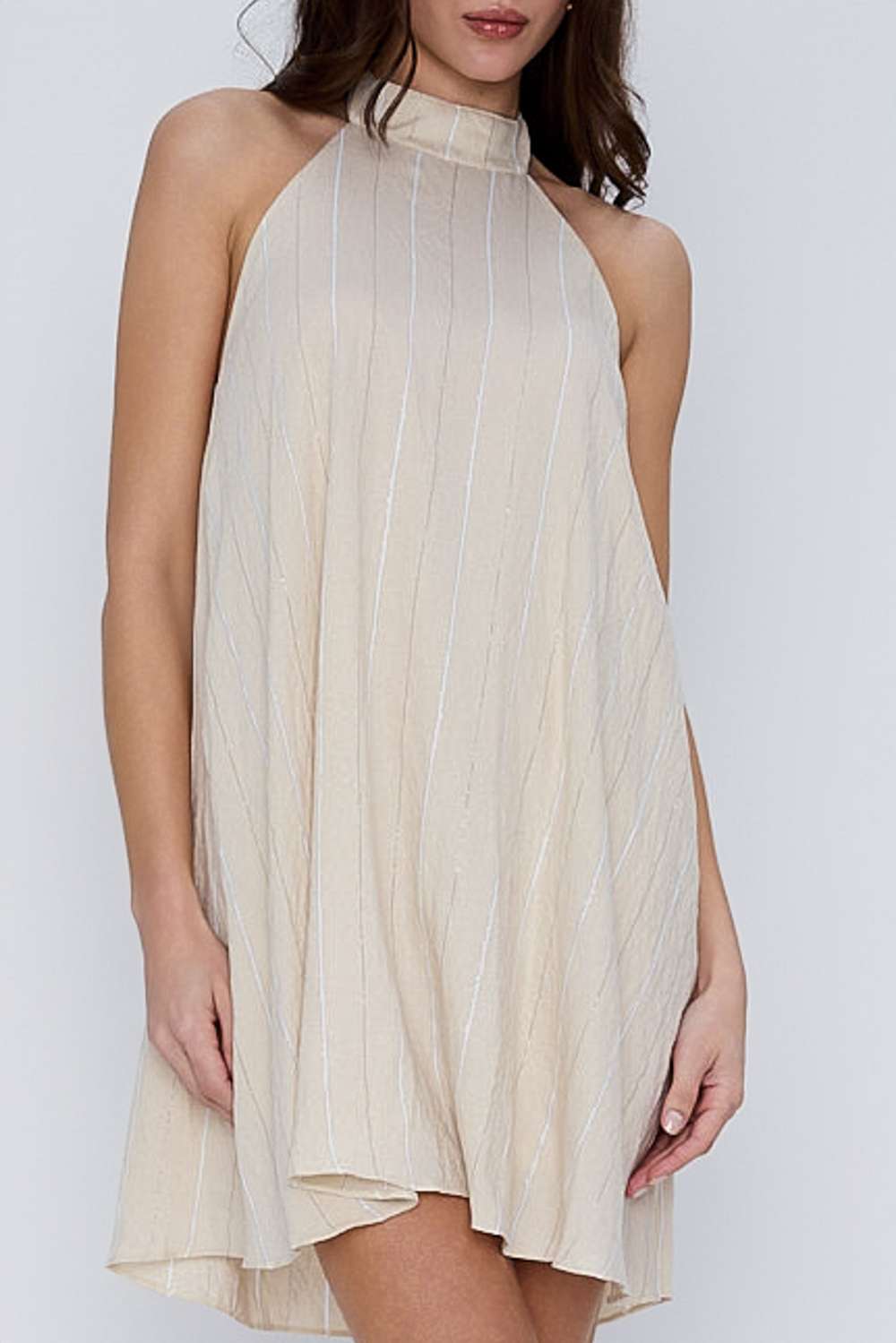 VESTIDO SOLTO STRIPE CREME