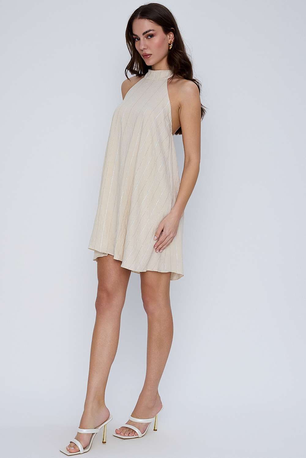 VESTIDO SOLTO STRIPE CREME
