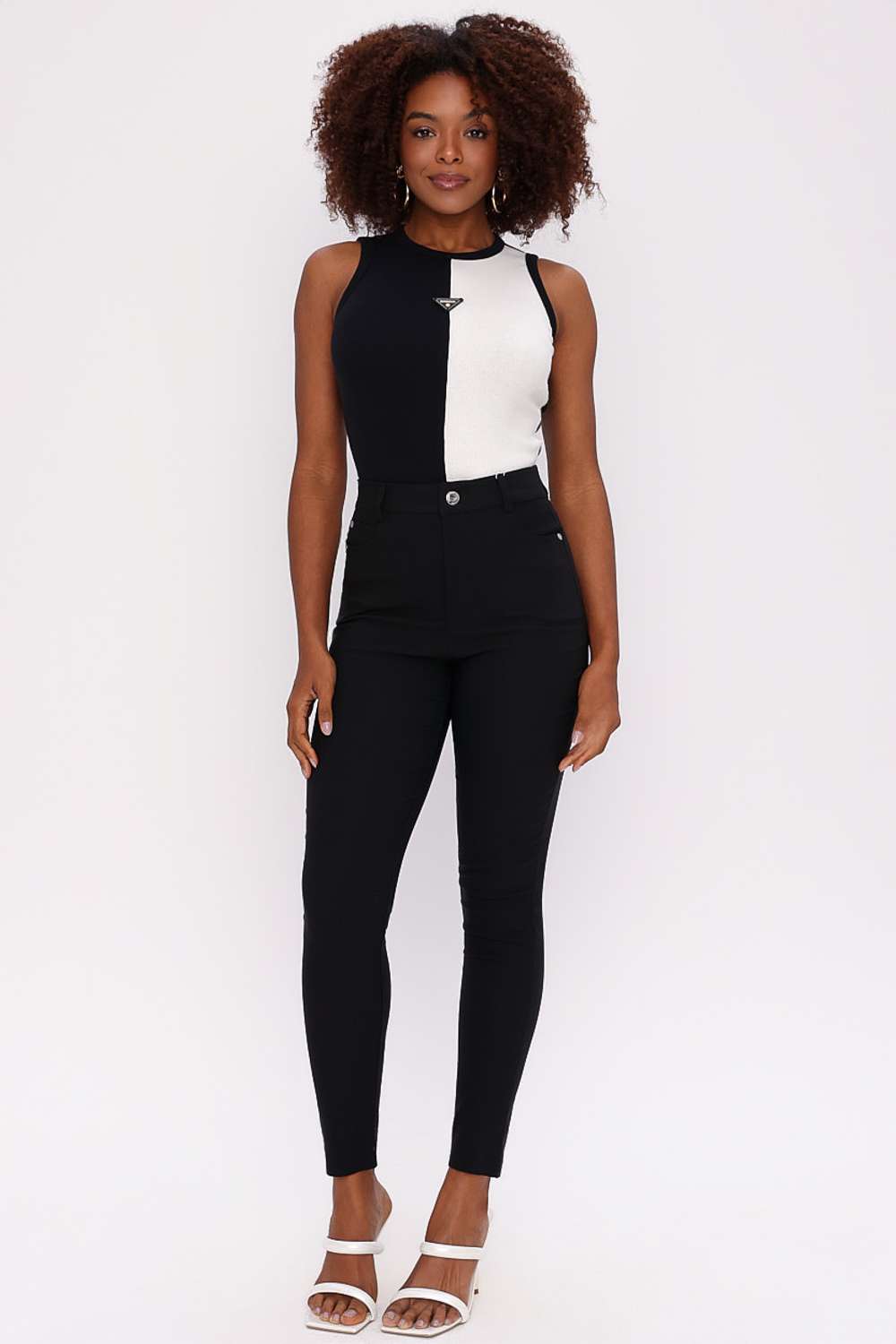 CALCA CIGARRETE COM ELASTANO PRETO