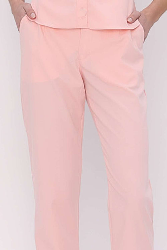 CALCA ALFAIATARIA PREGA BARRA ROSA FROST