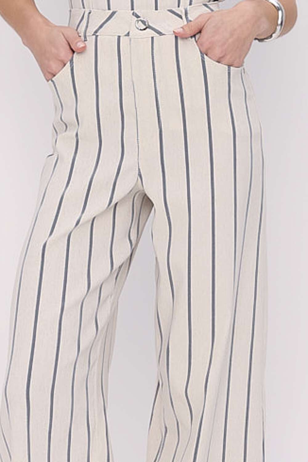 CALCA WIDE LEG STRIPPED PRETO