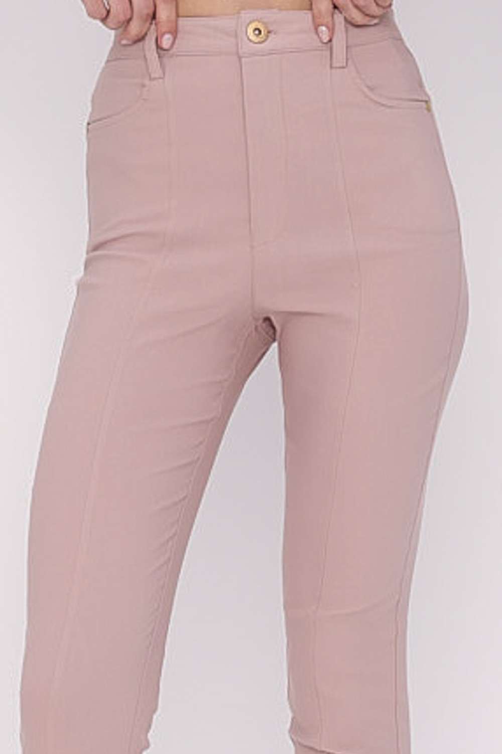 CALCA CIGARRETE PESPONTADA ROSA FROST