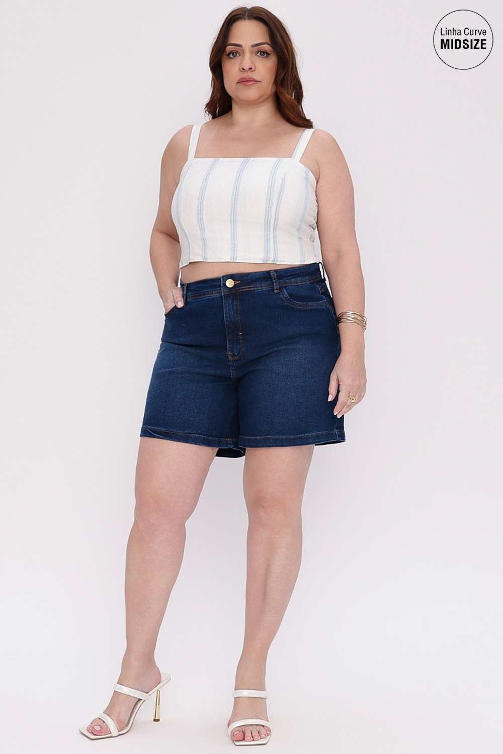BERMUDA 27 DENIM MAIS GATA MARINHO