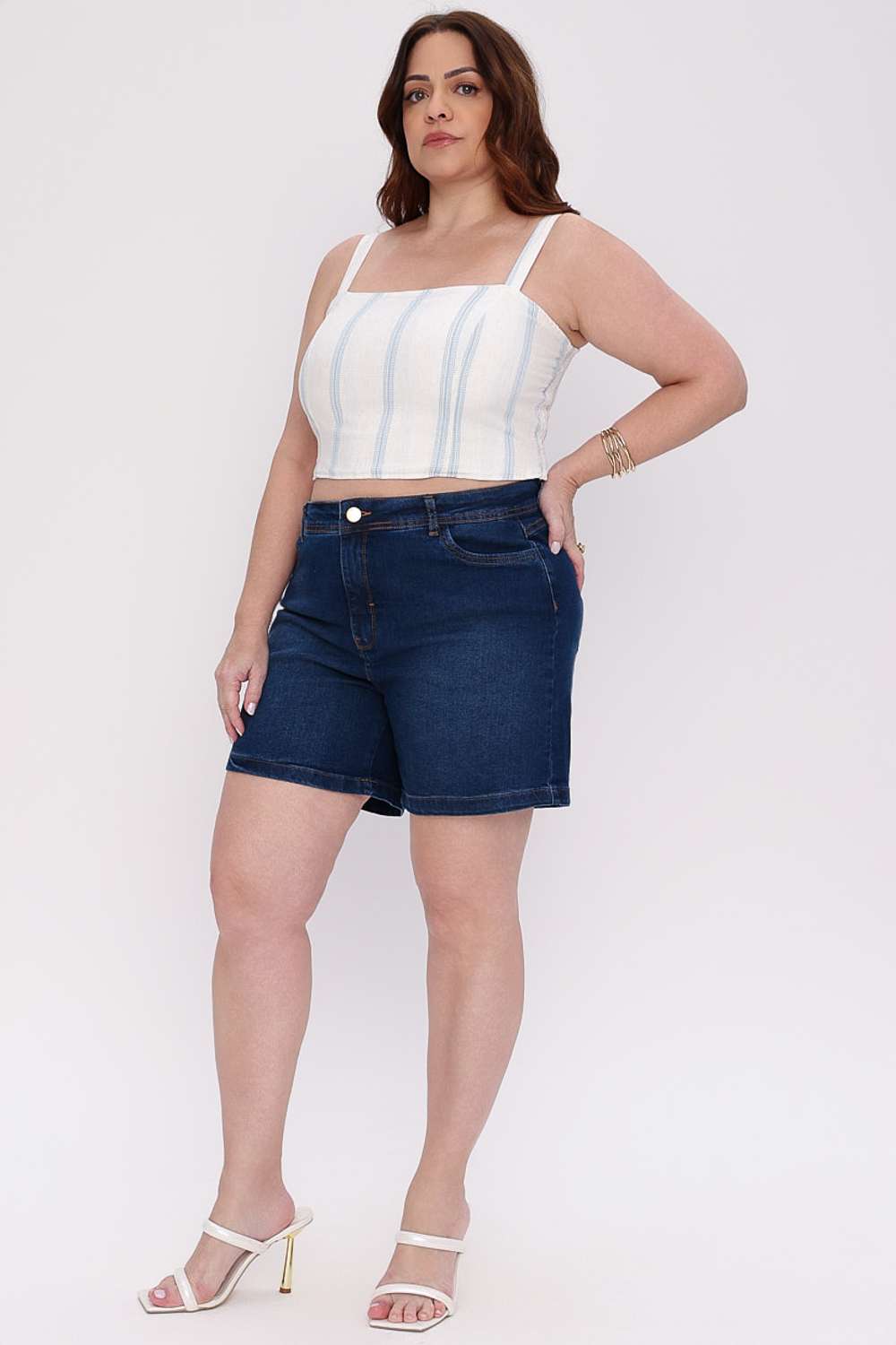 BERMUDA 27 DENIM MAIS GATA MARINHO