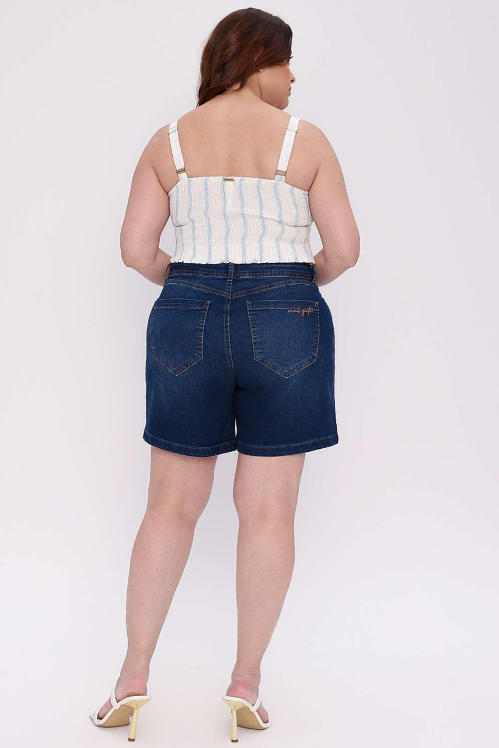 BERMUDA 27 DENIM MAIS GATA MARINHO