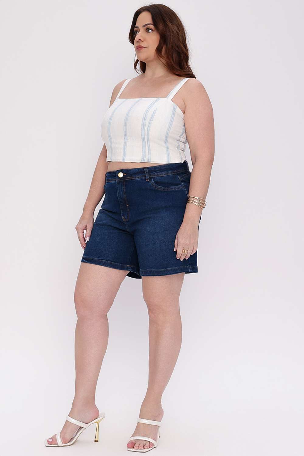 BERMUDA 27 DENIM MAIS GATA MARINHO