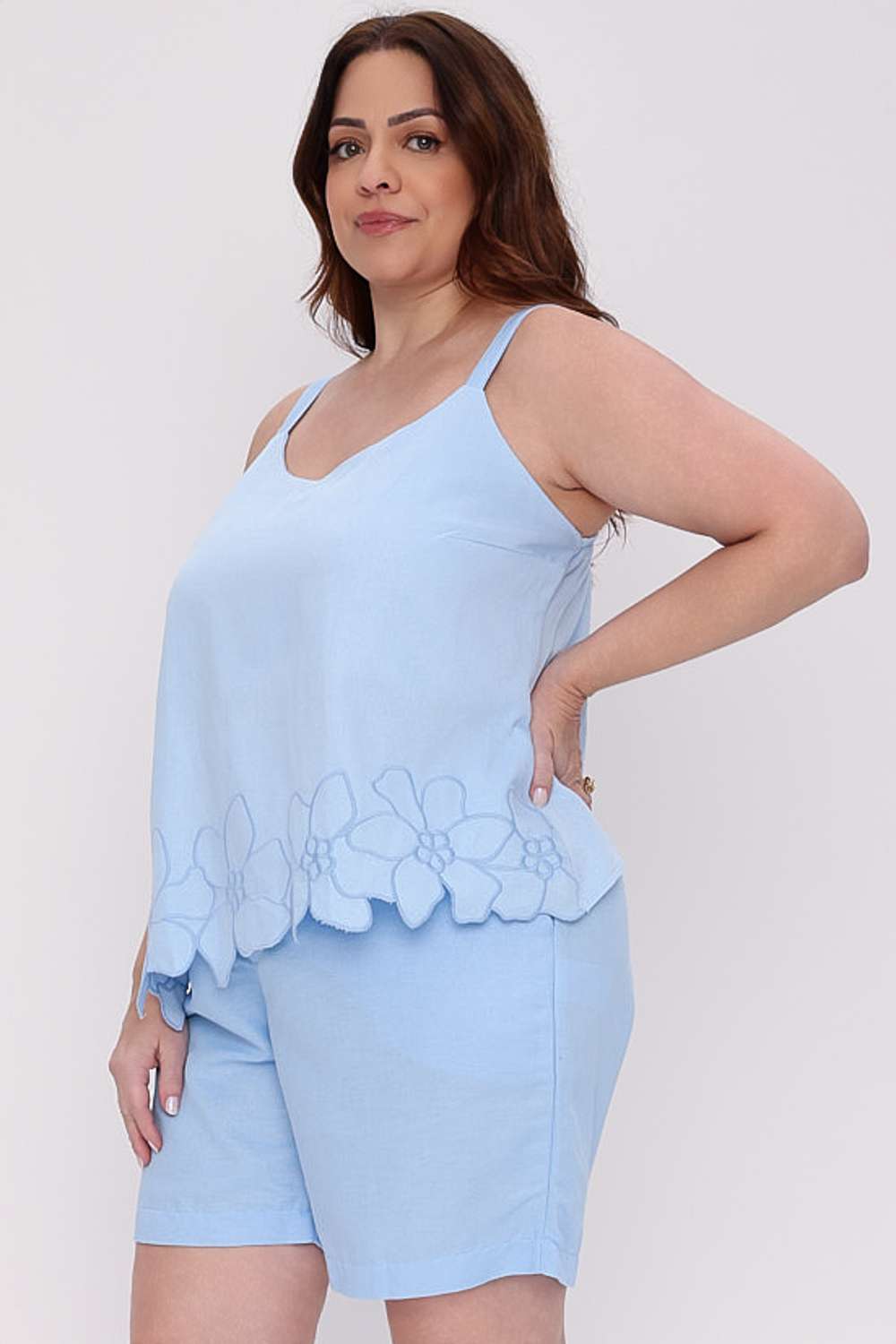 ALCA LINEN BORDADA MAIS GATA AZUL ORFEU