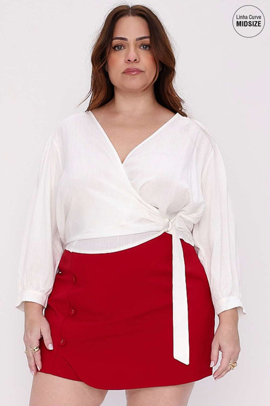 BLUSA TRANSPASSADA MAIS GATA OFF WHITE