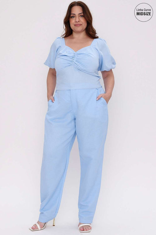 CALCA LINEN MAIS GATA AZUL ORFEU