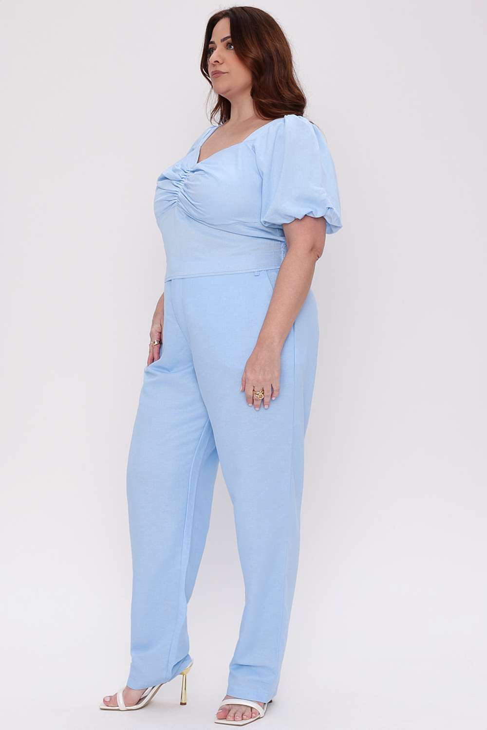 CALCA LINEN MAIS GATA AZUL ORFEU