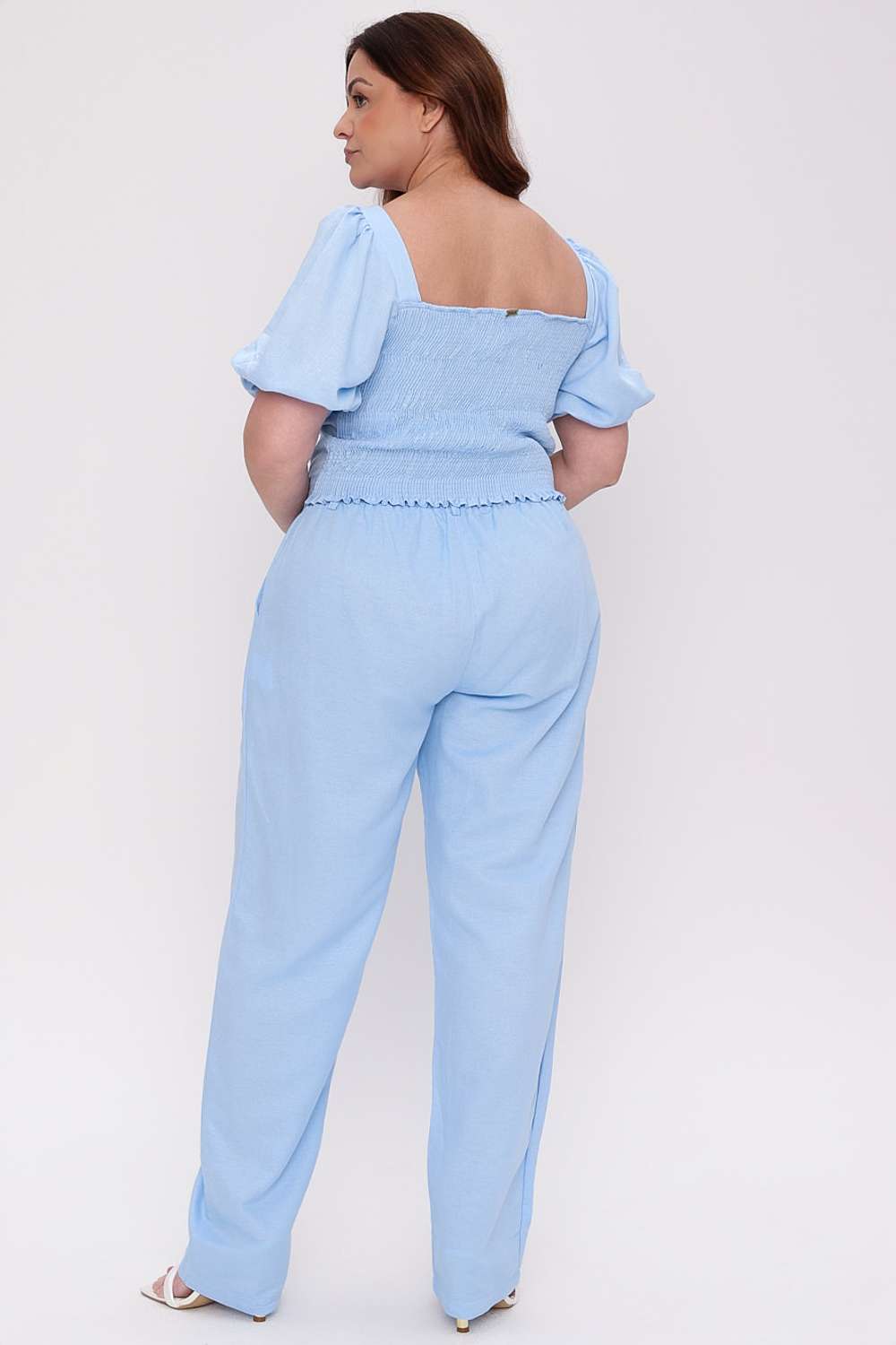 CALCA LINEN MAIS GATA AZUL ORFEU