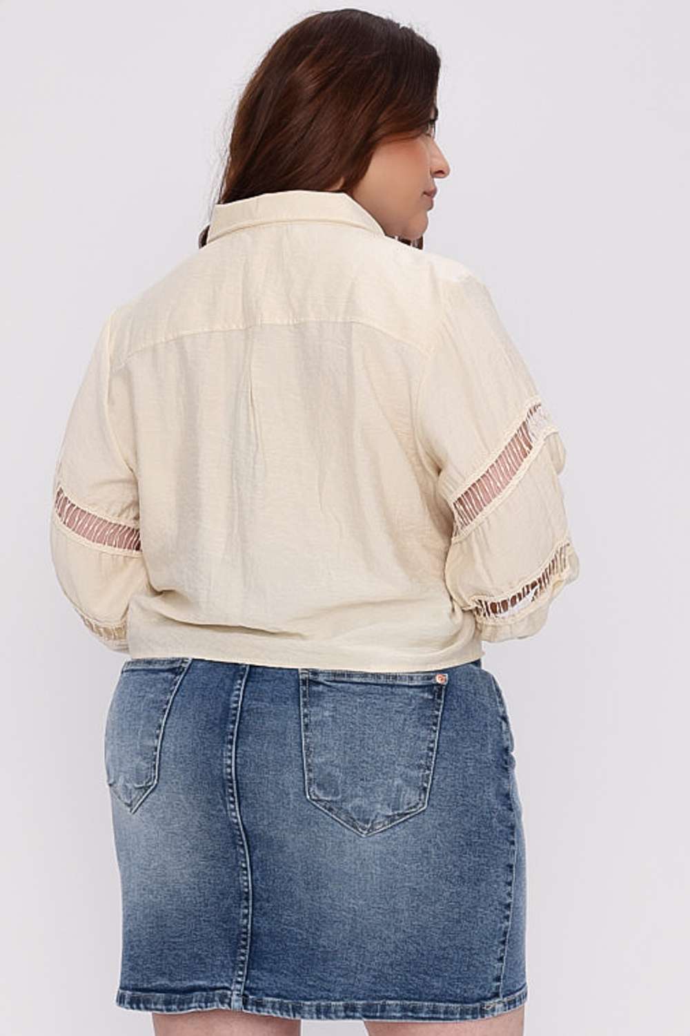 CAMISA RENDA CHIC MAIS GATA CREME