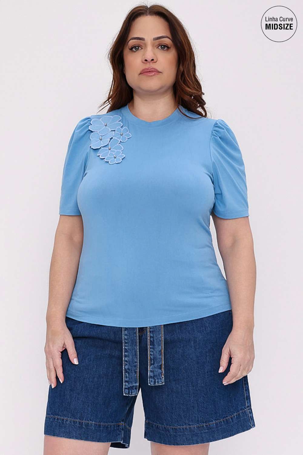 T SHIRT FLORES MAIS GATA SONATA DENIM