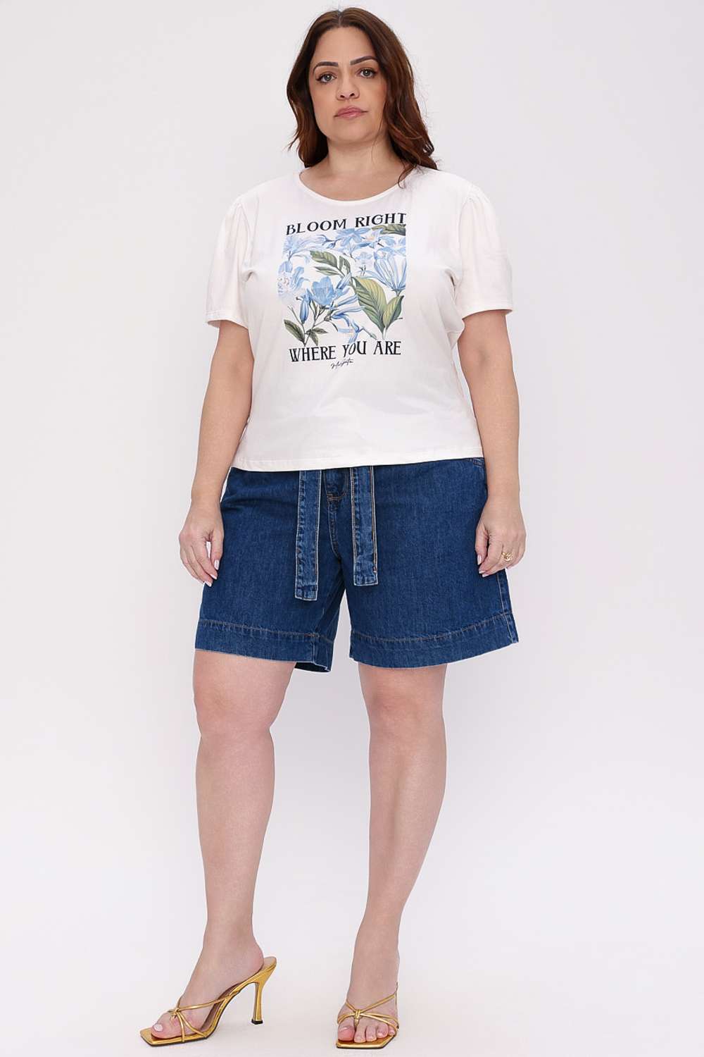 T SHIRT BLOOM MAIS GATA AZUL AURA