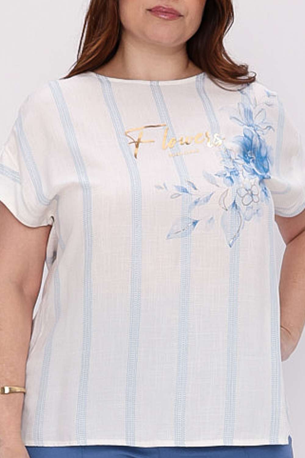 BLUSA FLOWERS MAIS GATA AZUL AURA