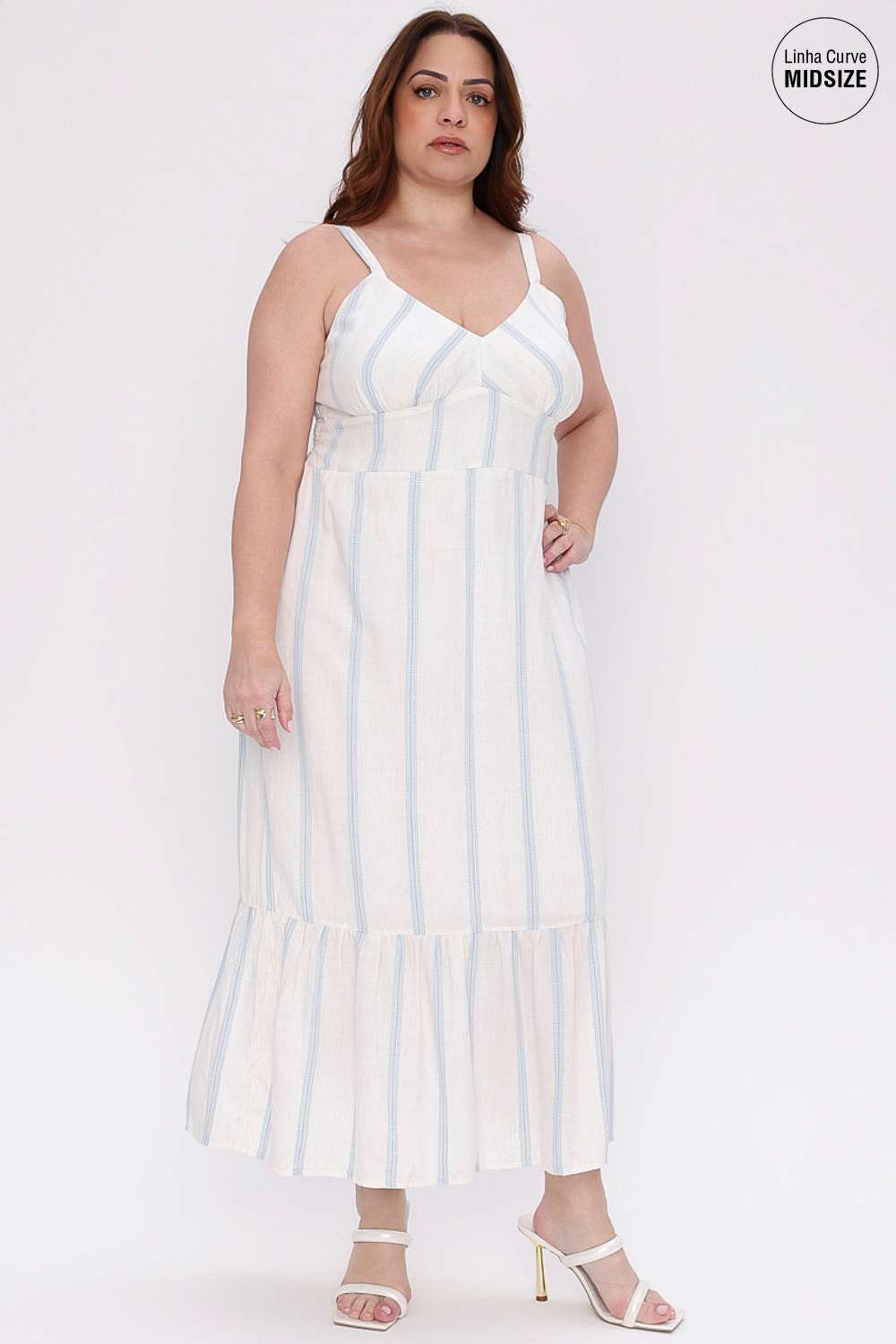 VESTIDO SOLTO LISTRA MAIS GATA AZUL AURA