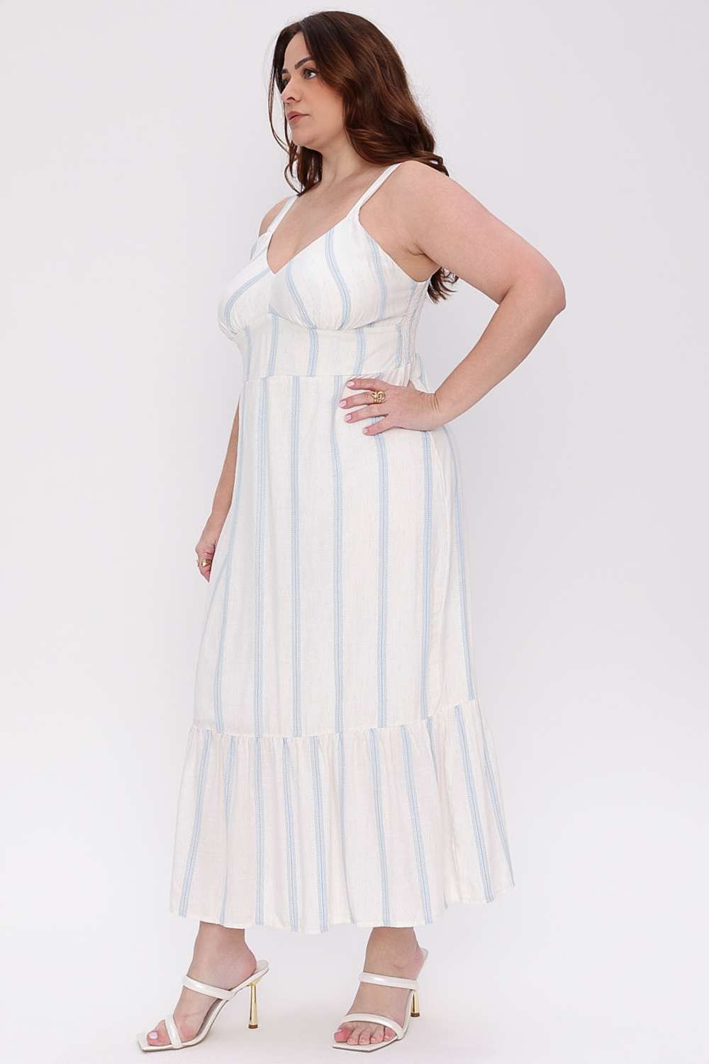 VESTIDO SOLTO LISTRA MAIS GATA AZUL AURA