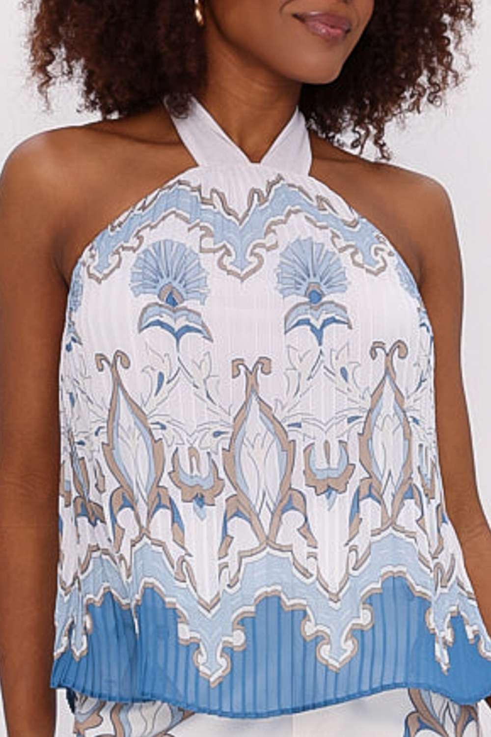 BLUSA PLISADA AZUL ORFEU