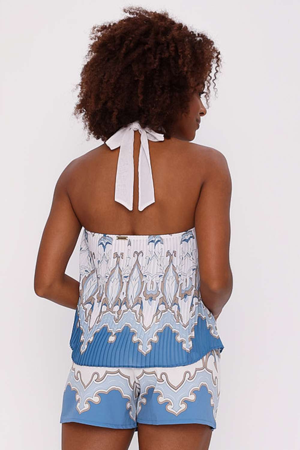 BLUSA PLISADA AZUL ORFEU