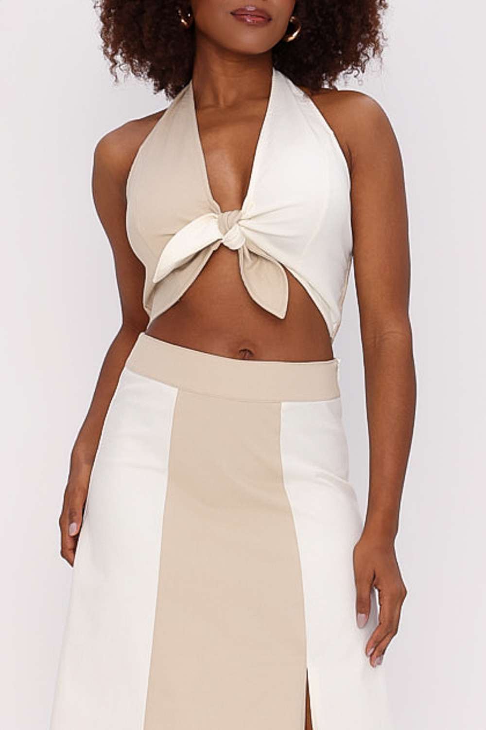 SAIA CONJUNTO BICOLOR OFF WHITE