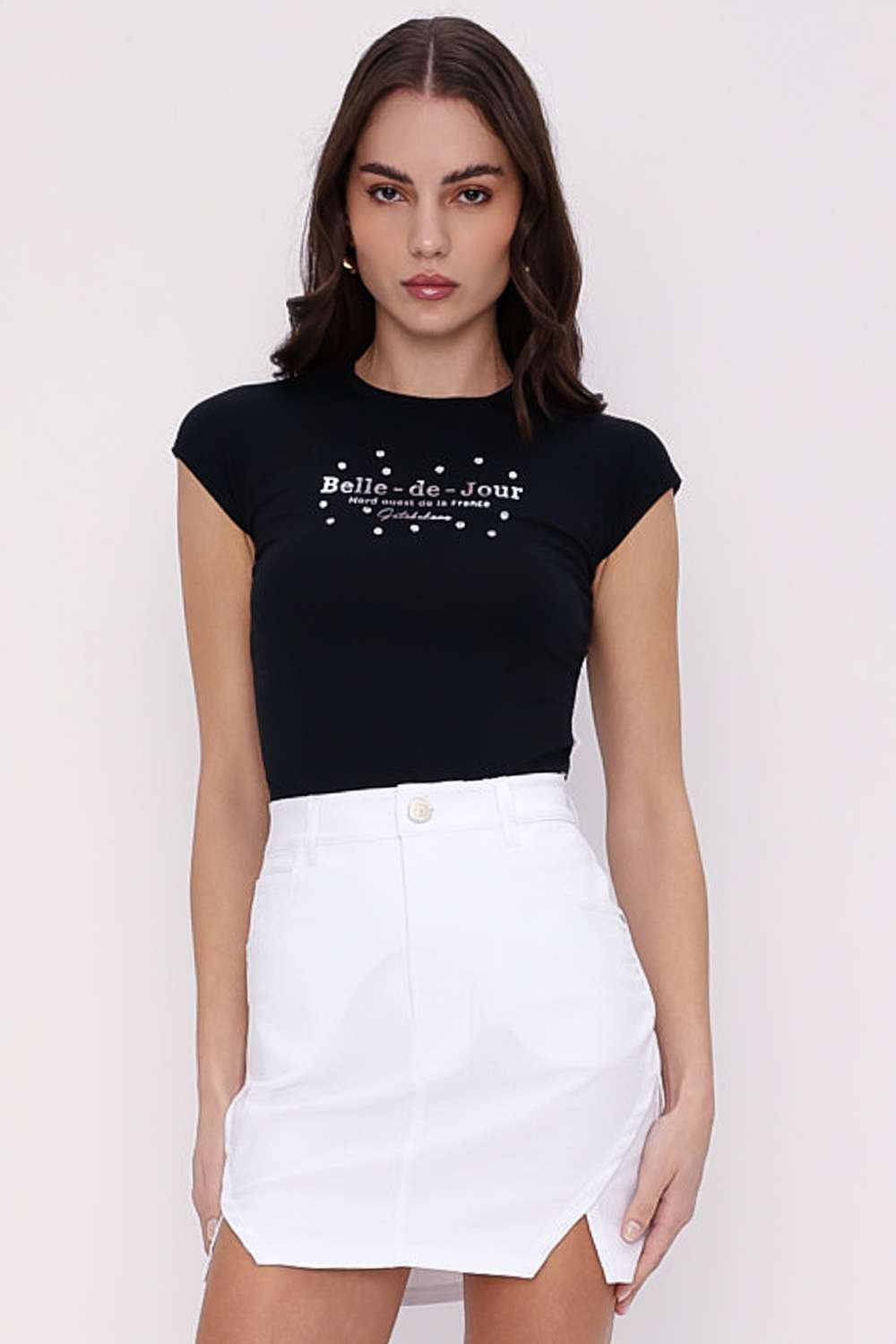 T SHIRT BELLE STRASS PRETO