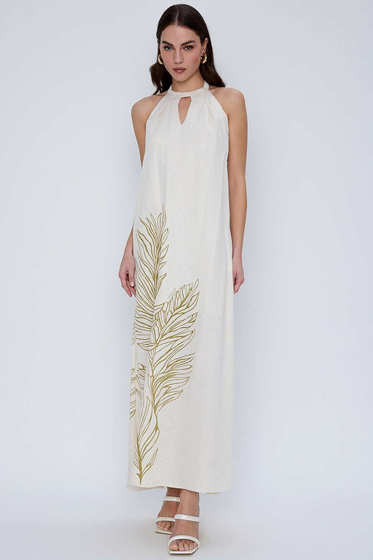 VESTIDO LONGO RESORT CHIC VERDE CANA