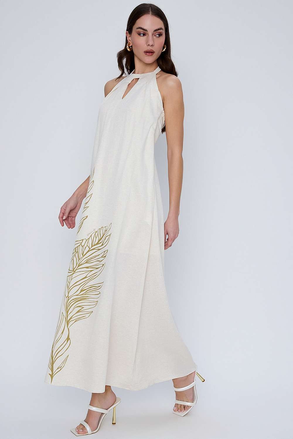 VESTIDO LONGO RESORT CHIC VERDE CANA