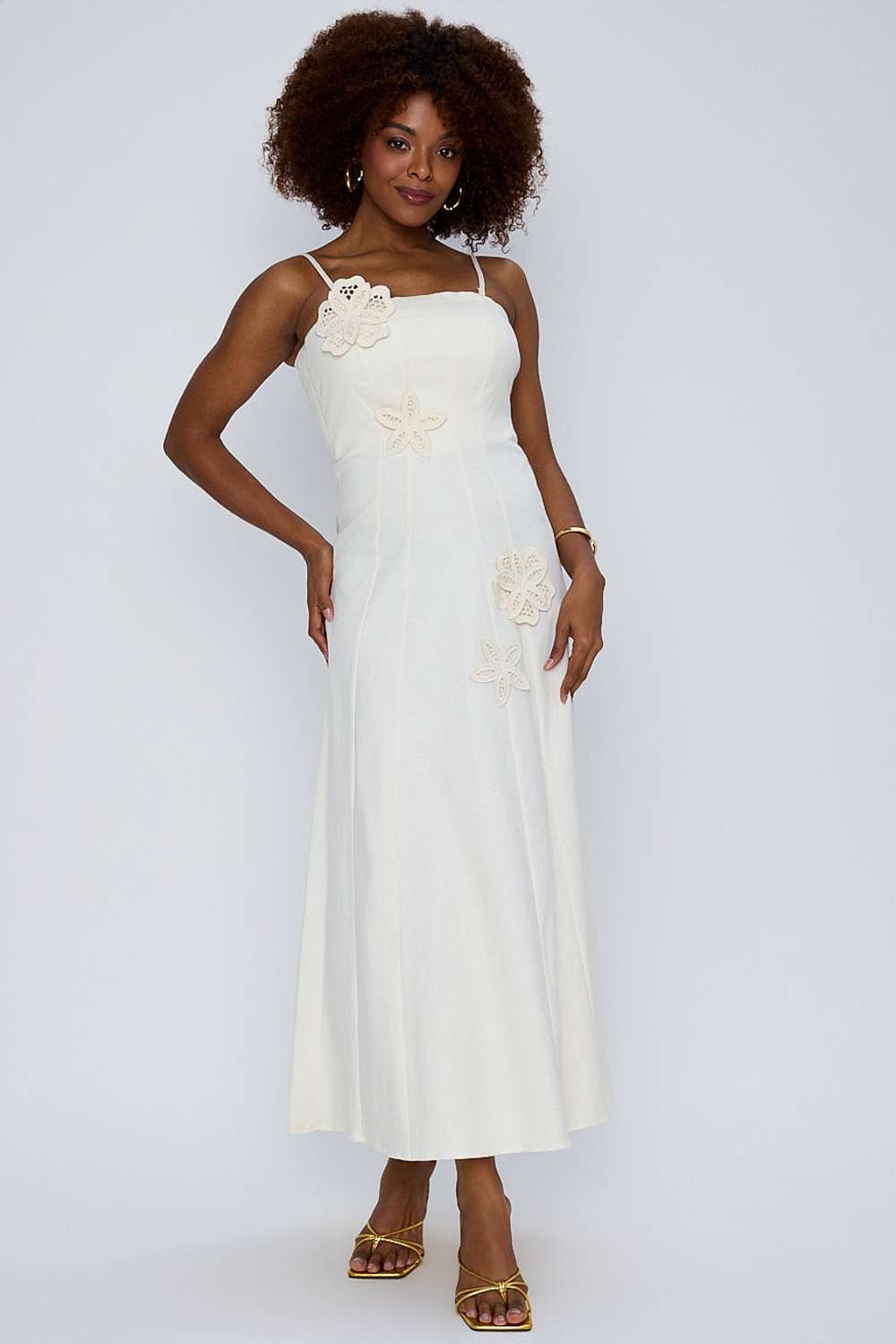 AGR VESTIDO SOLTO PREGAS OFF WHITE