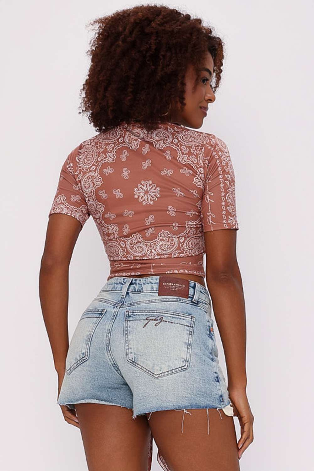 T SHIRT PAISLEY SUMMER JEANS CONHAQUE