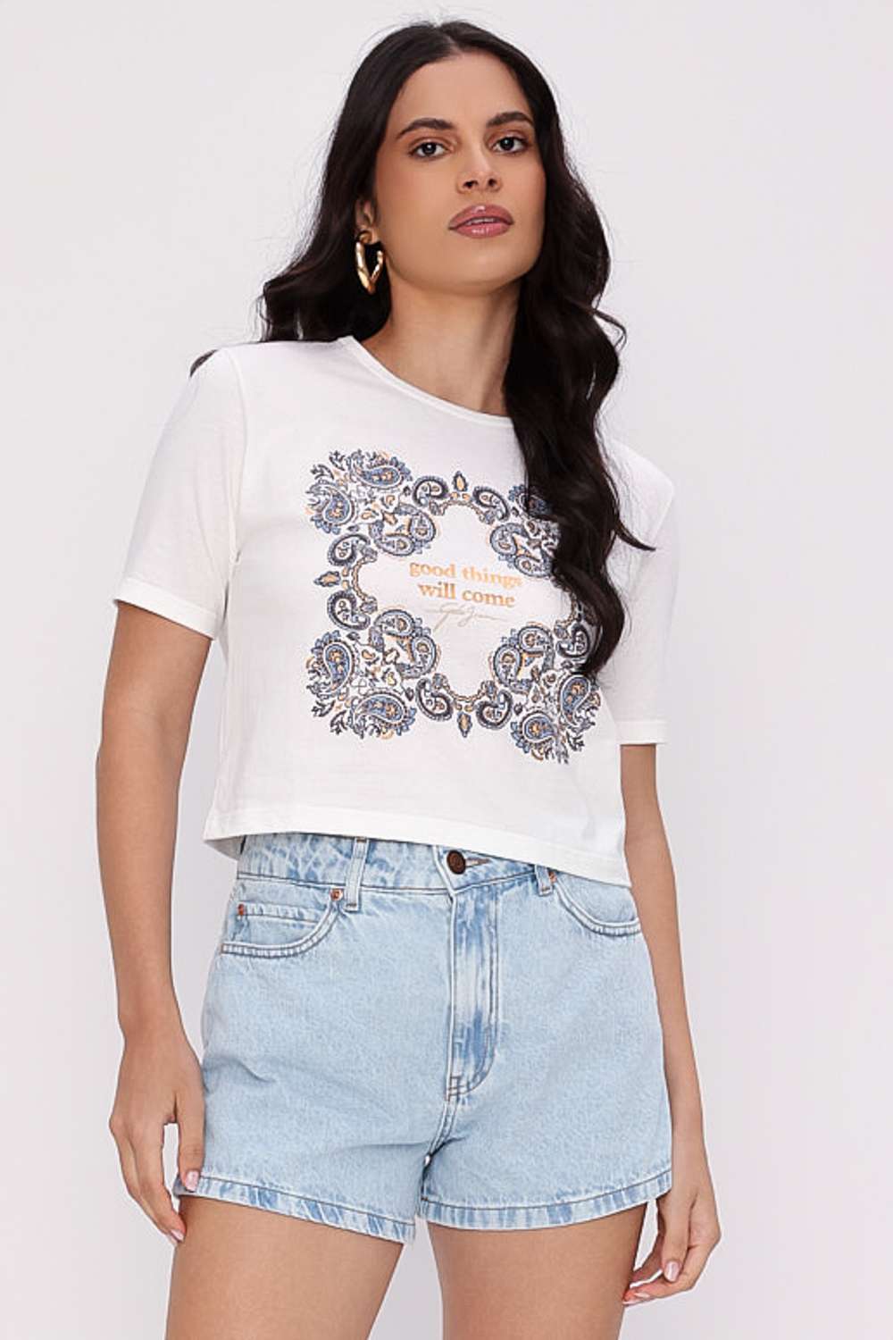 T SHIRT JEANS GATA OFF WHITE